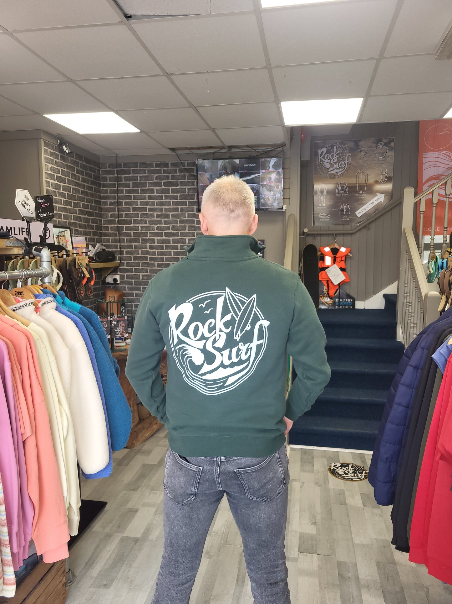 Rocksurf Premium Quarter Zip Sweatshirt (Sage)