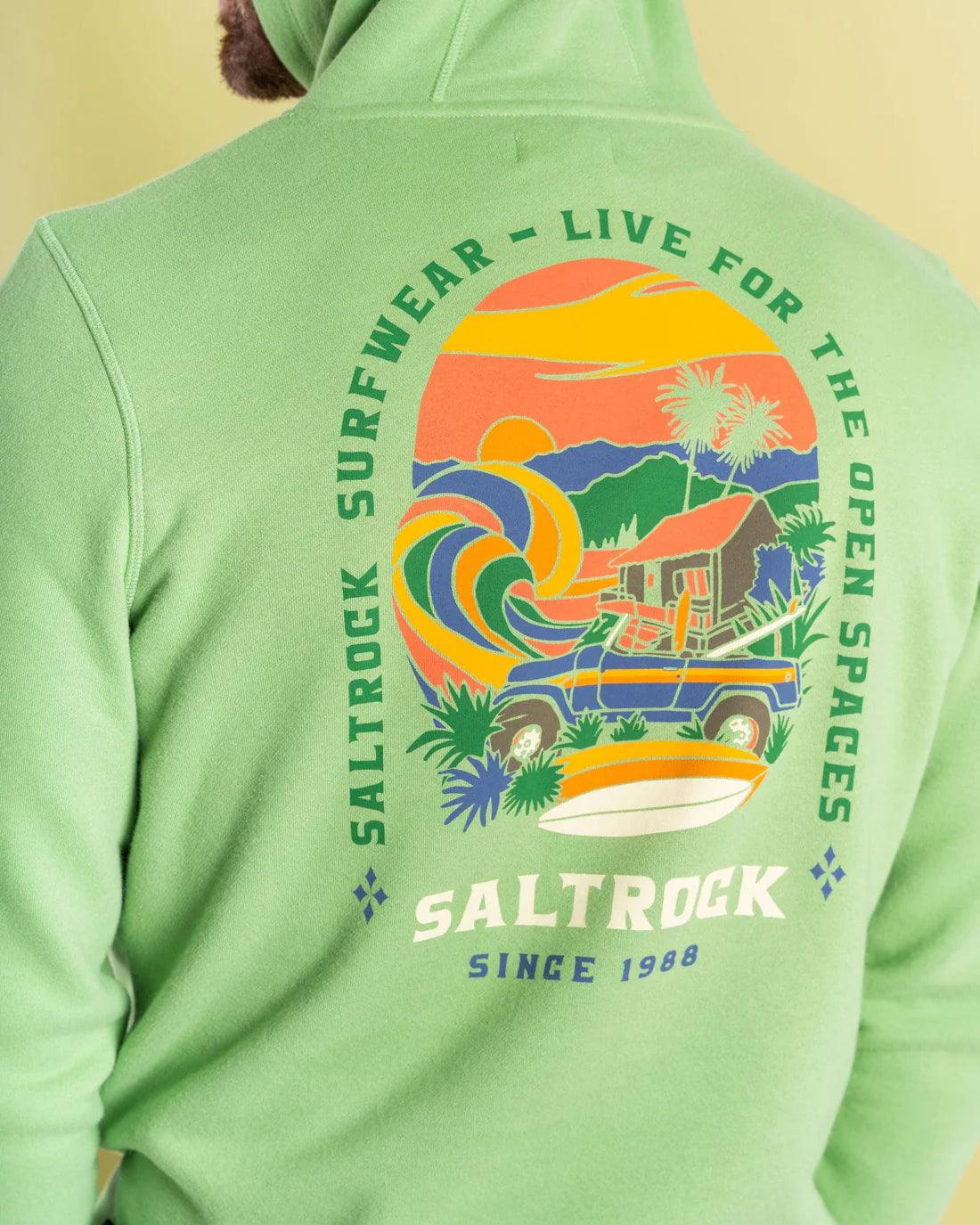 Saltrock Atlantic Adventure - Mens Pop Hoodie (Green)
