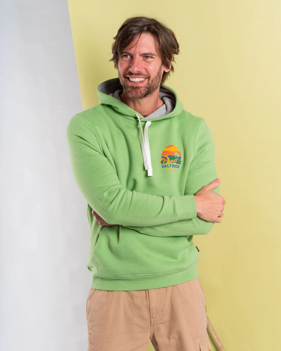 Saltrock Atlantic Adventure - Mens Pop Hoodie (Green)