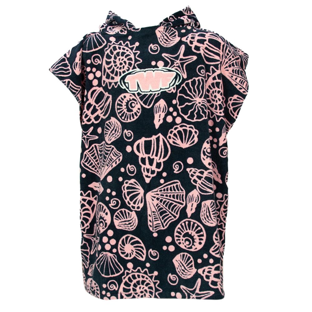 TWF Kids Poncho Hooded Beach Towel Seashells