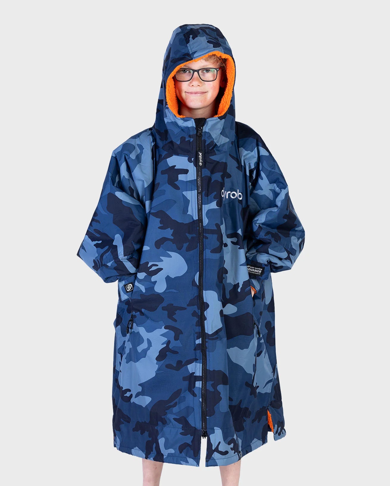 DryRobe Advance Long Sleeve Changing Robe Kids (Blue Orange Camo)