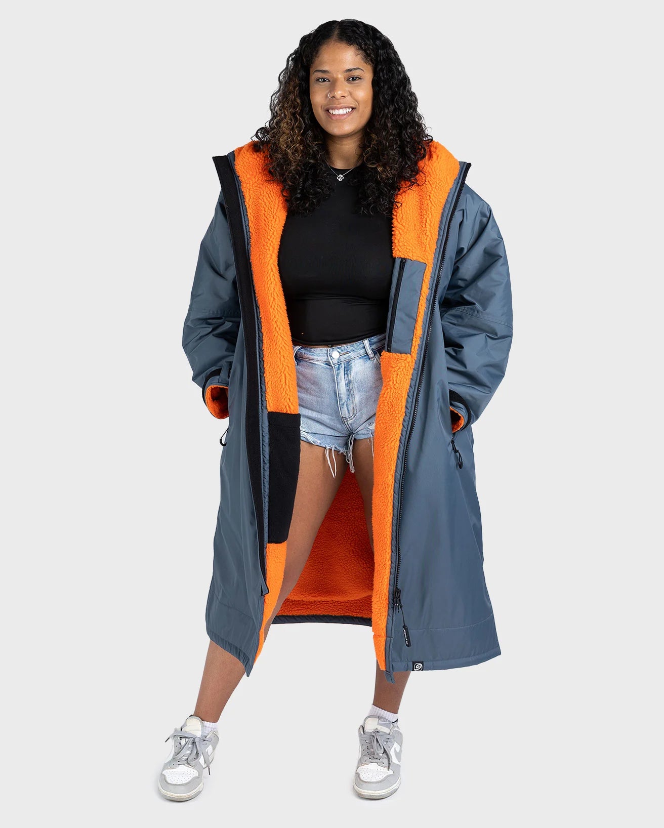 DryRobe Advance Long Sleeve Changing Robe (Dark Grey/ Orange)