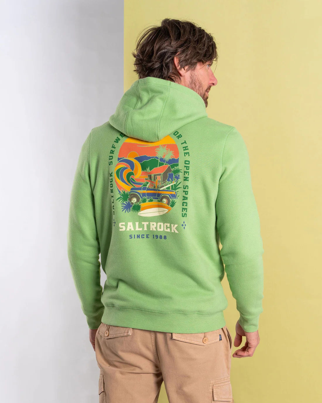 Saltrock Atlantic Adventure - Mens Pop Hoodie (Green)