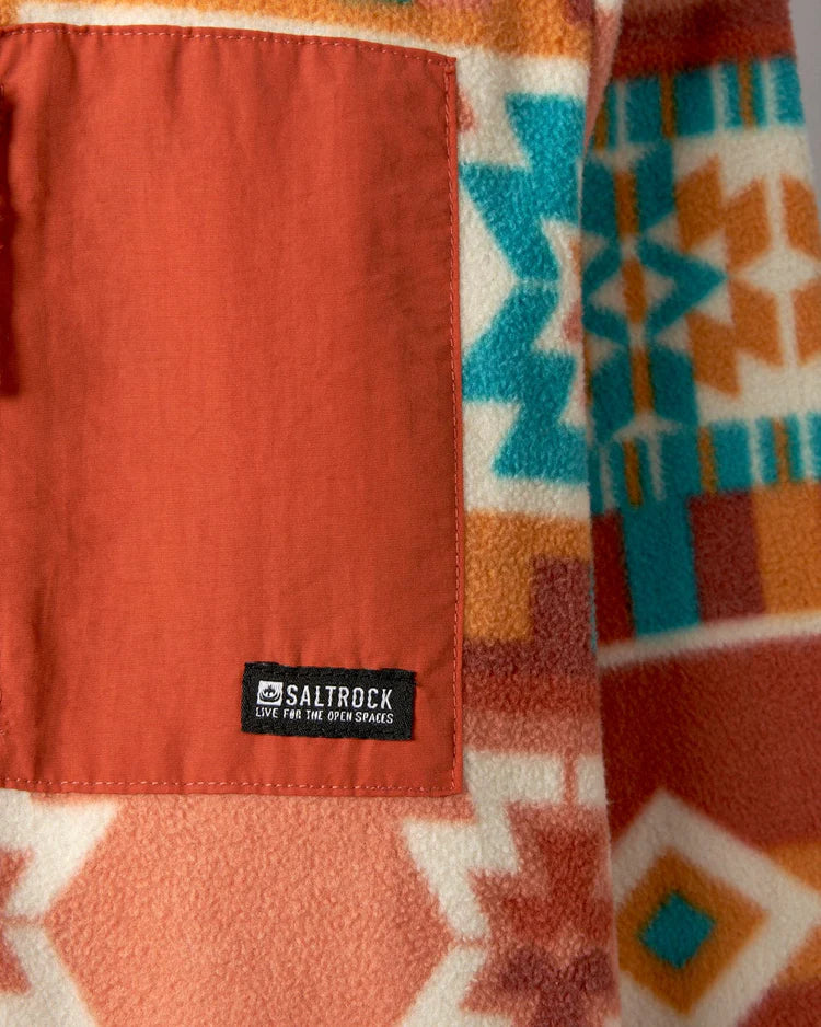 Saltrock Patchwork Ava - Women's Recycled MicroFiber Fleece - (Orange)