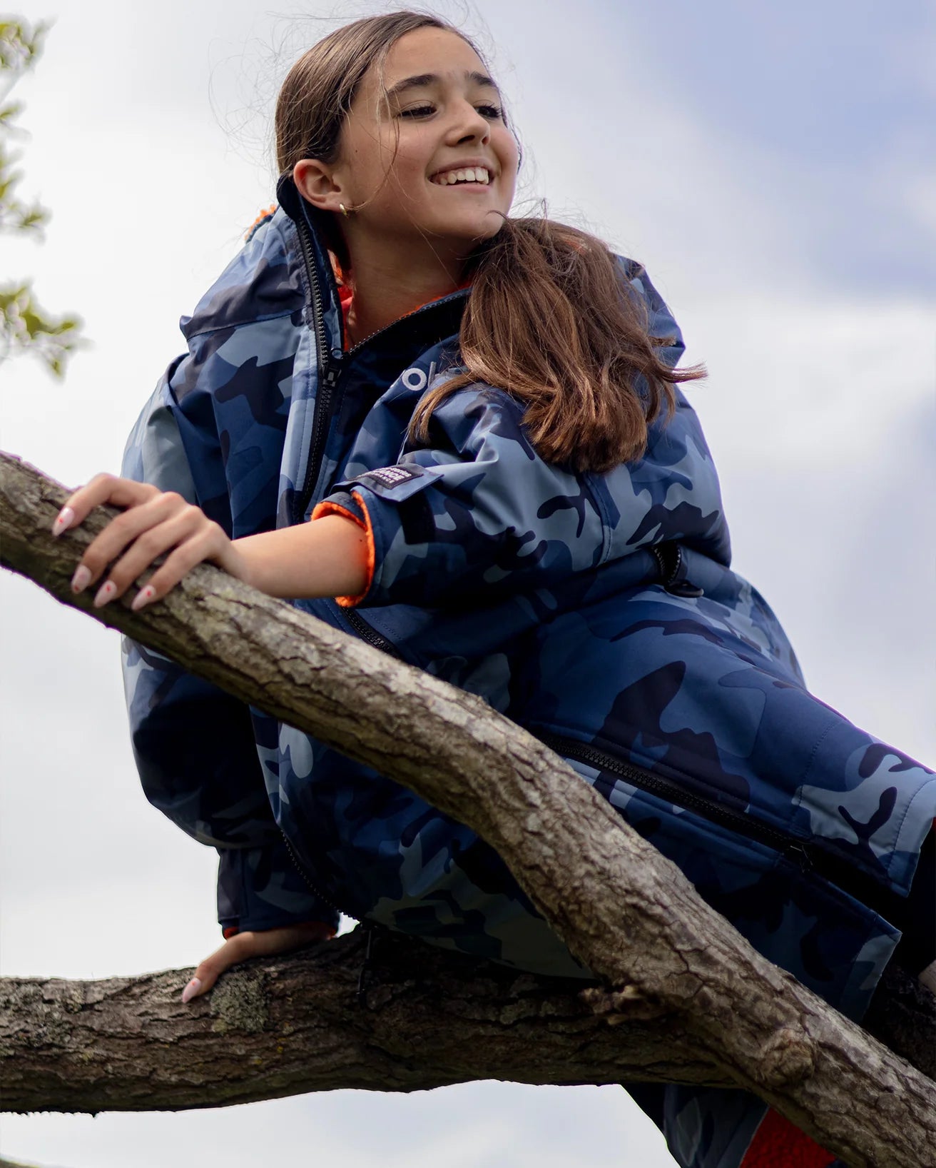 DryRobe Advance Long Sleeve Changing Robe Kids (Blue Orange Camo)