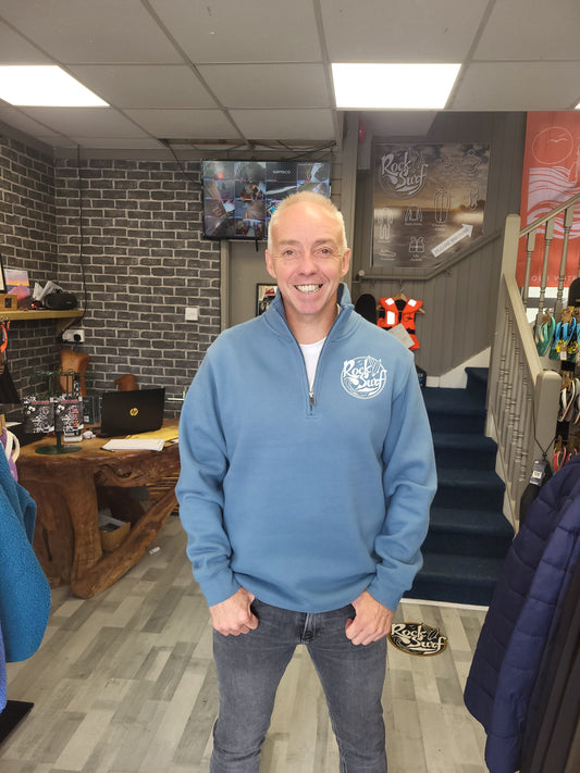 Rocksurf Premium Quarter Zip Sweatshirt (Ocean Blue)