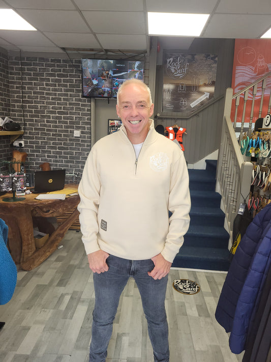 Rocksurf Premium Quarter Zip Sweatshirt (Ivory)