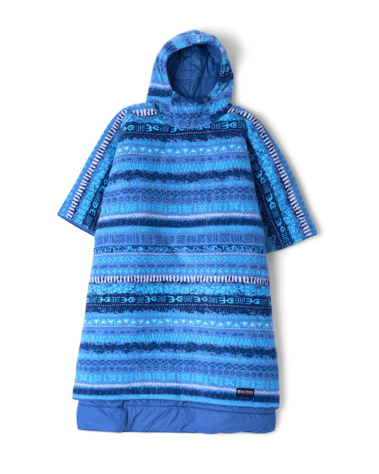 Unisex Recycled Reversible Poncho - Blue