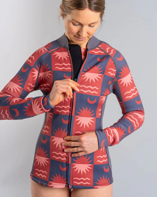 Saltrock Women's Equinox Wetsuit Jacket (Dark Grey/Orange)