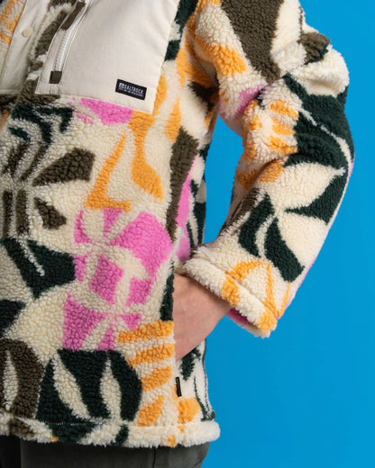 Saltrock Lizi - Womens Borg 1/4 Neck Recycled Fleece - Cream