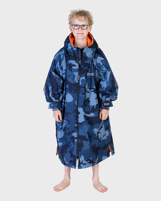 DryRobe Advance Long Sleeve Changing Robe Kids (Blue Orange Camo)