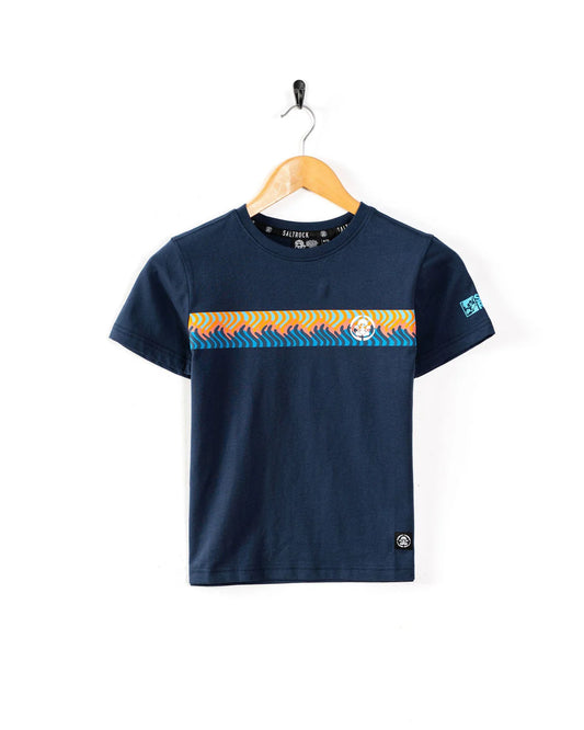 Saltrock Wave Stripe - Kids Short Sleeve T-Shirt (Blue)