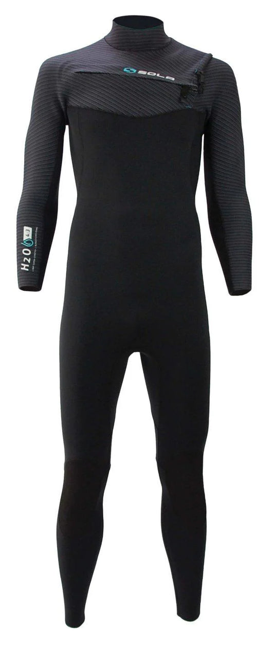 Sola H20 4/3mm Chest Zip Fullsuit Wetsuit (Black)