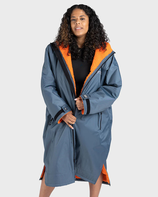 DryRobe Advance Long Sleeve Changing Robe (Dark Grey/ Orange)