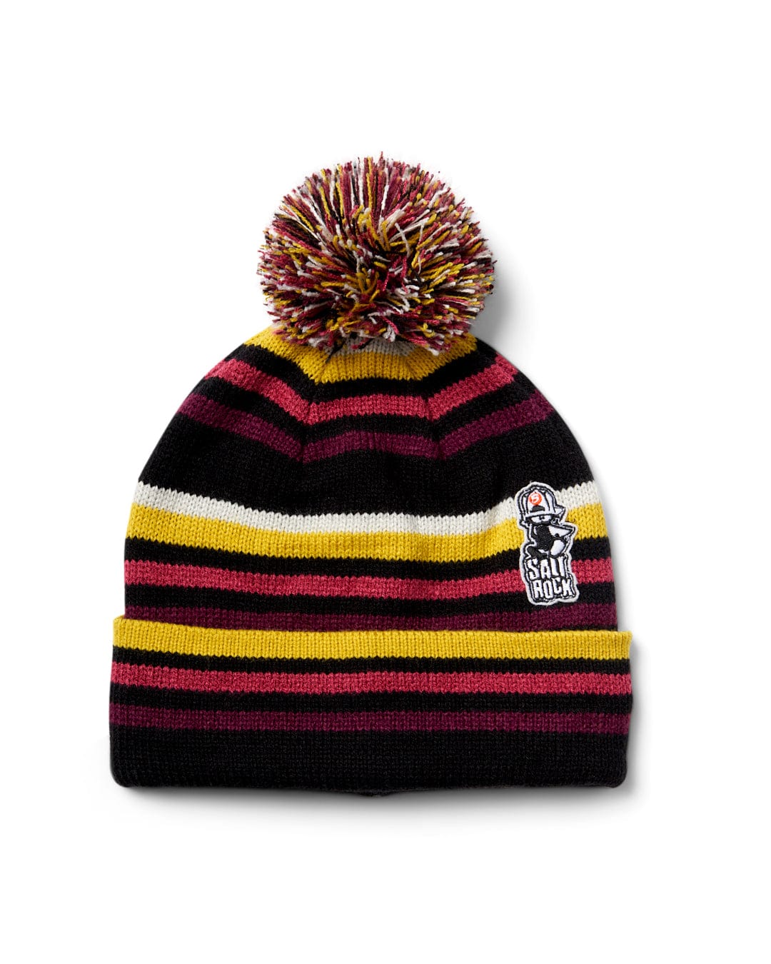 Saltrock Now Stripe Kids Bobble Hat (Black)