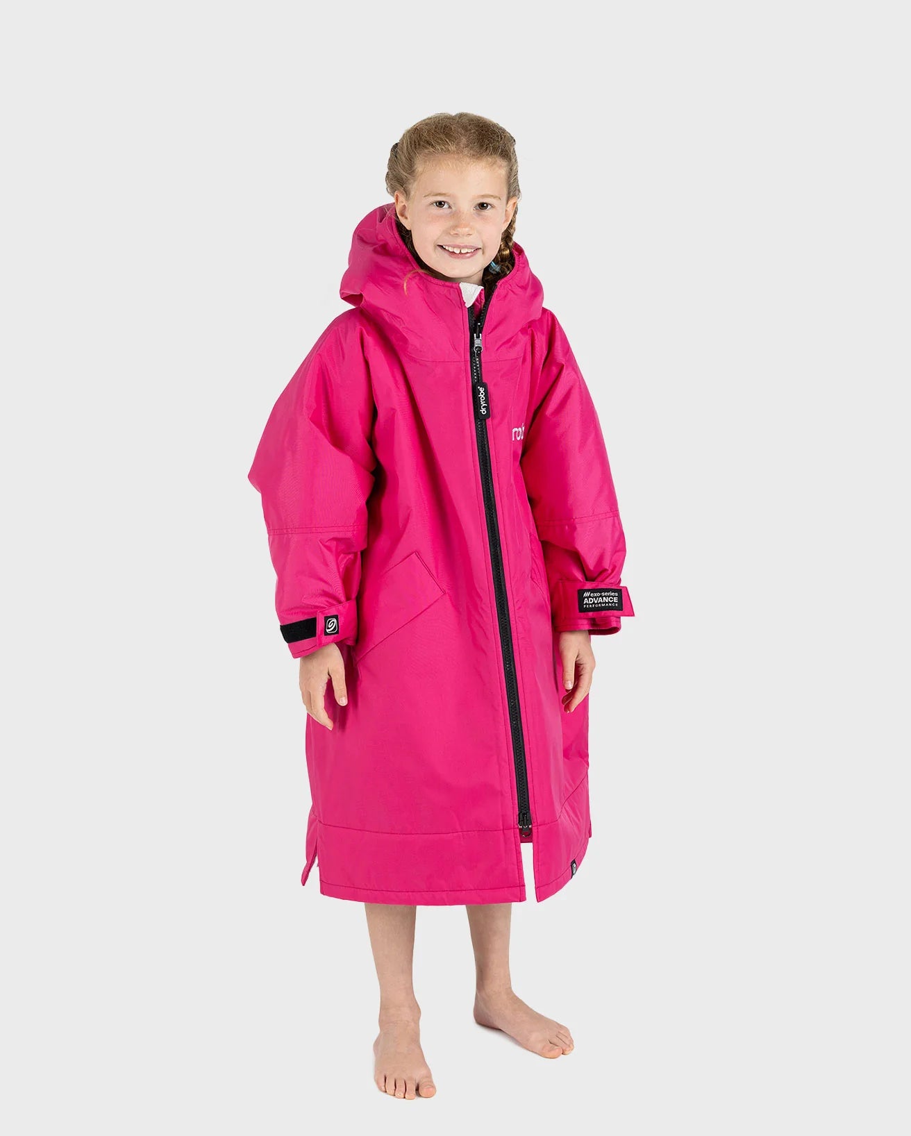 DryRobe Advance Long Sleeve Changing Robe Kids (Pink/Light Grey)