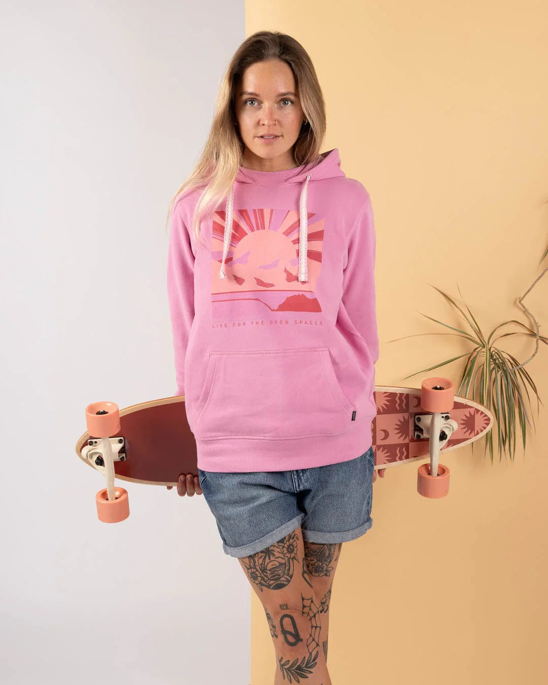 Saltrock Open Spaces - Womens Pop Hoodie (Pink)