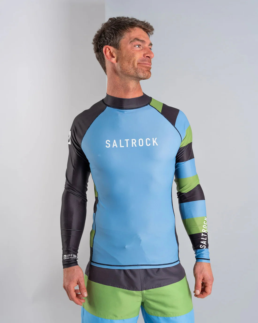 Saltrock Striped Men's Long Sleeve Rash Vest (Blue)