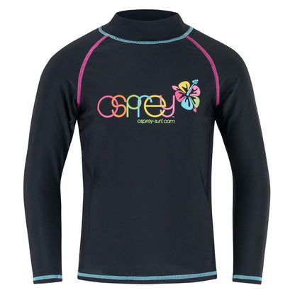 Osprey Girls Long Sleeve Rash Vest - (Black)