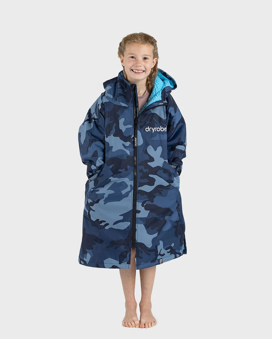DryRobe Advance Long Sleeve Changing Robe Kids (Blue Camo)