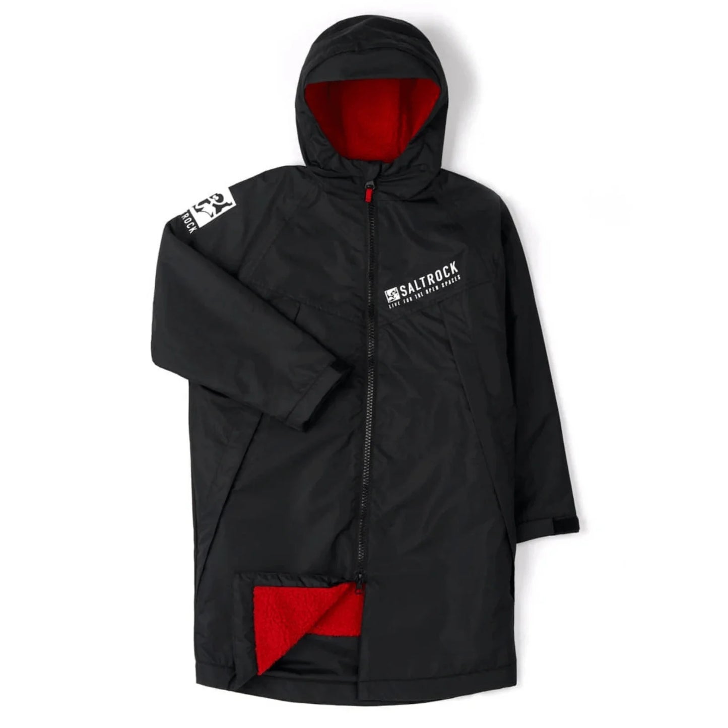 Saltrock - Recycled Changing Robe - Black/Red