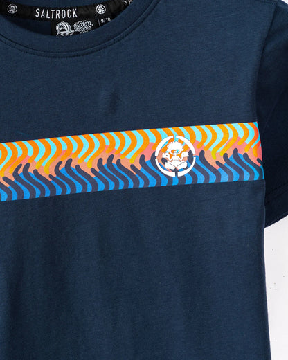 Saltrock Wave Stripe - Kids Short Sleeve T-Shirt (Blue)