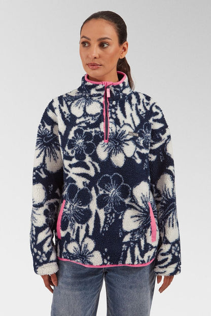 Saltrock Zella Hibiscus Women's Fleece (Blue Floral)