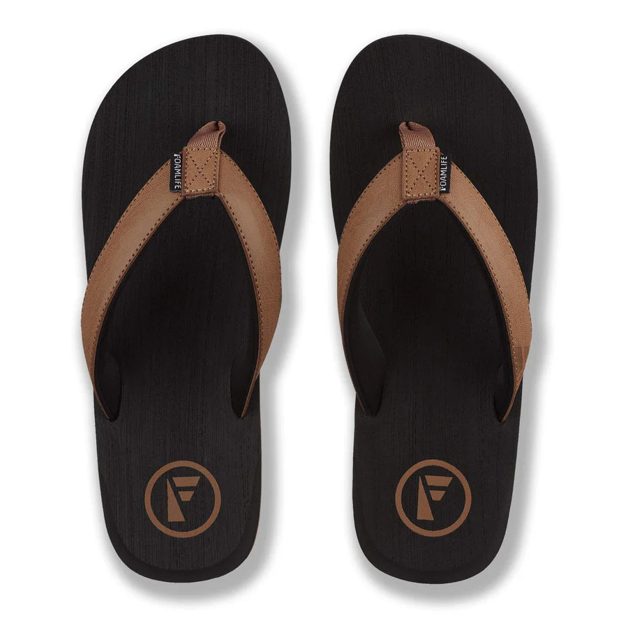 Foamlife - Seales - Men's Flip Flops (Black/Tan)