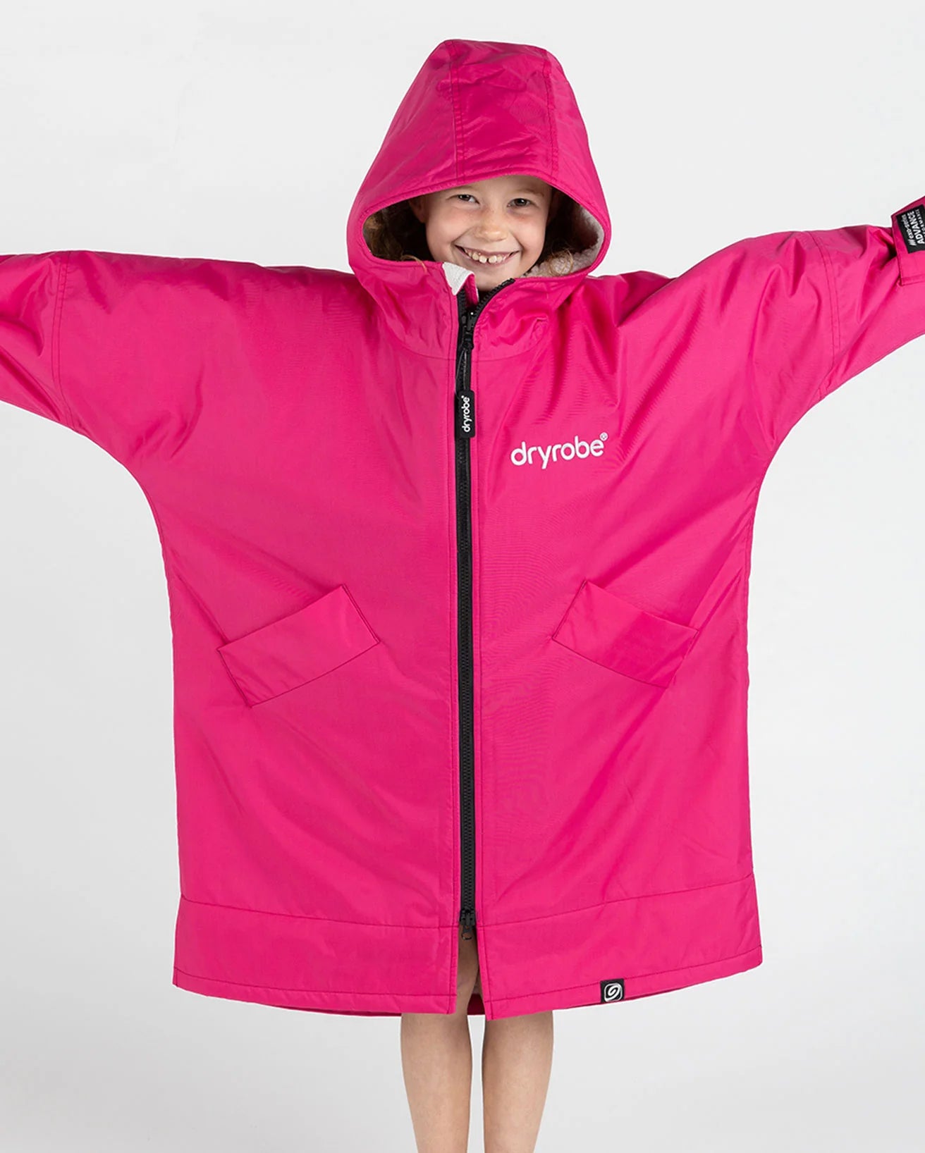 DryRobe Advance Long Sleeve Changing Robe Kids (Pink/Light Grey)