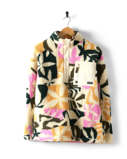 Saltrock Lizi - Womens Borg 1/4 Neck Recycled Fleece - Cream