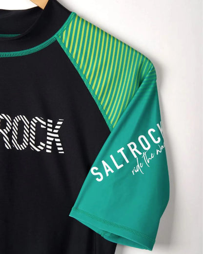 Saltrock Men's DNA Wave SS Rash Vest - (Black/Green)