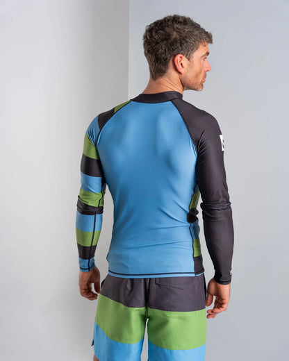 Saltrock Striped Men's Long Sleeve Rash Vest (Blue)