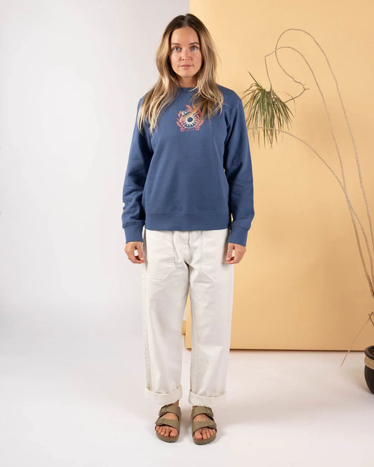 Saltrock Shine - Womens Embroidered Sweatshirt (Blue)