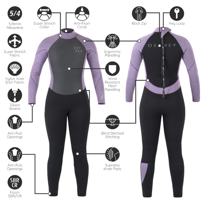 Osprey Women's 5mm Zero Full Length Wetsuit (Purple)