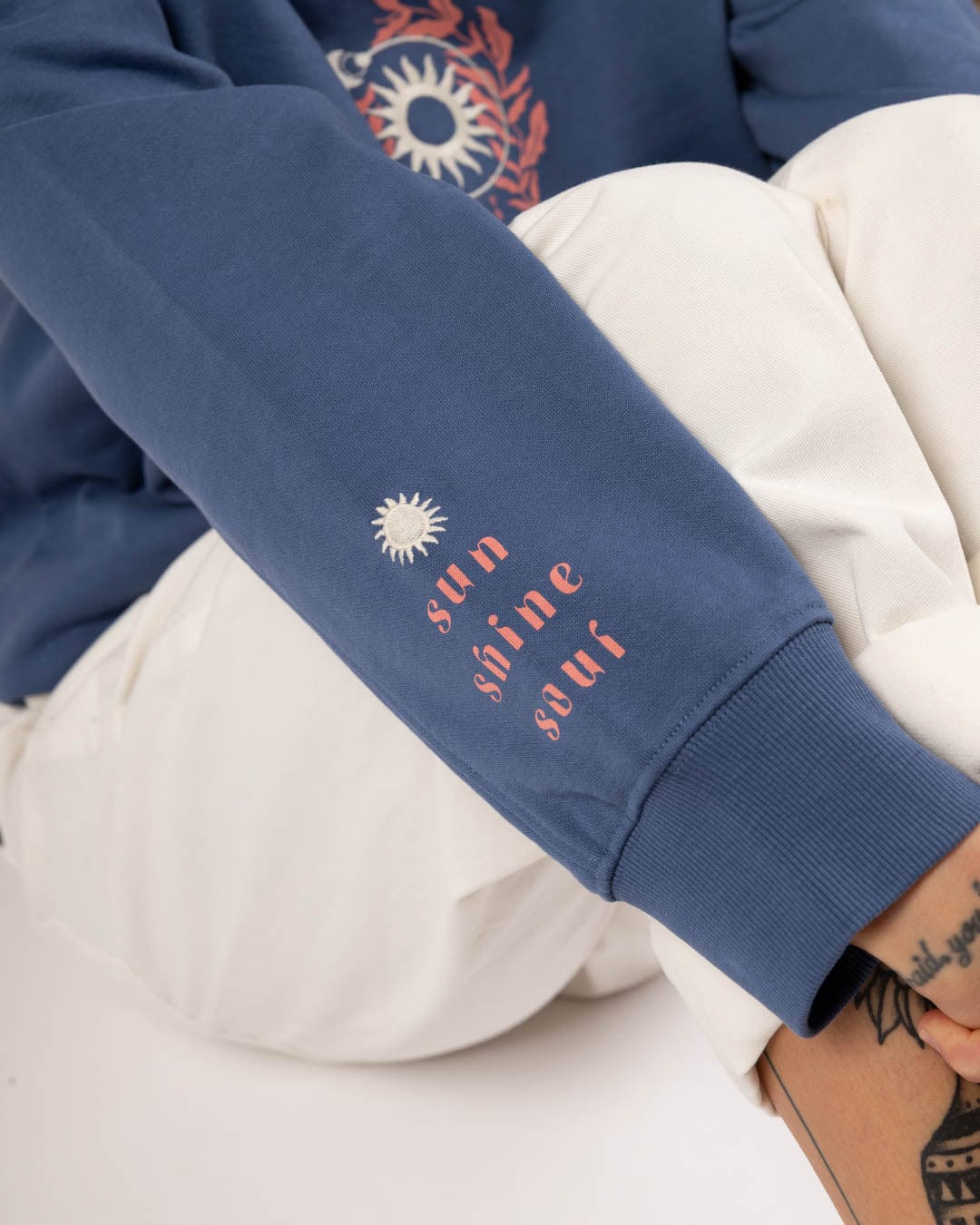 Saltrock Shine - Womens Embroidered Sweatshirt (Blue)