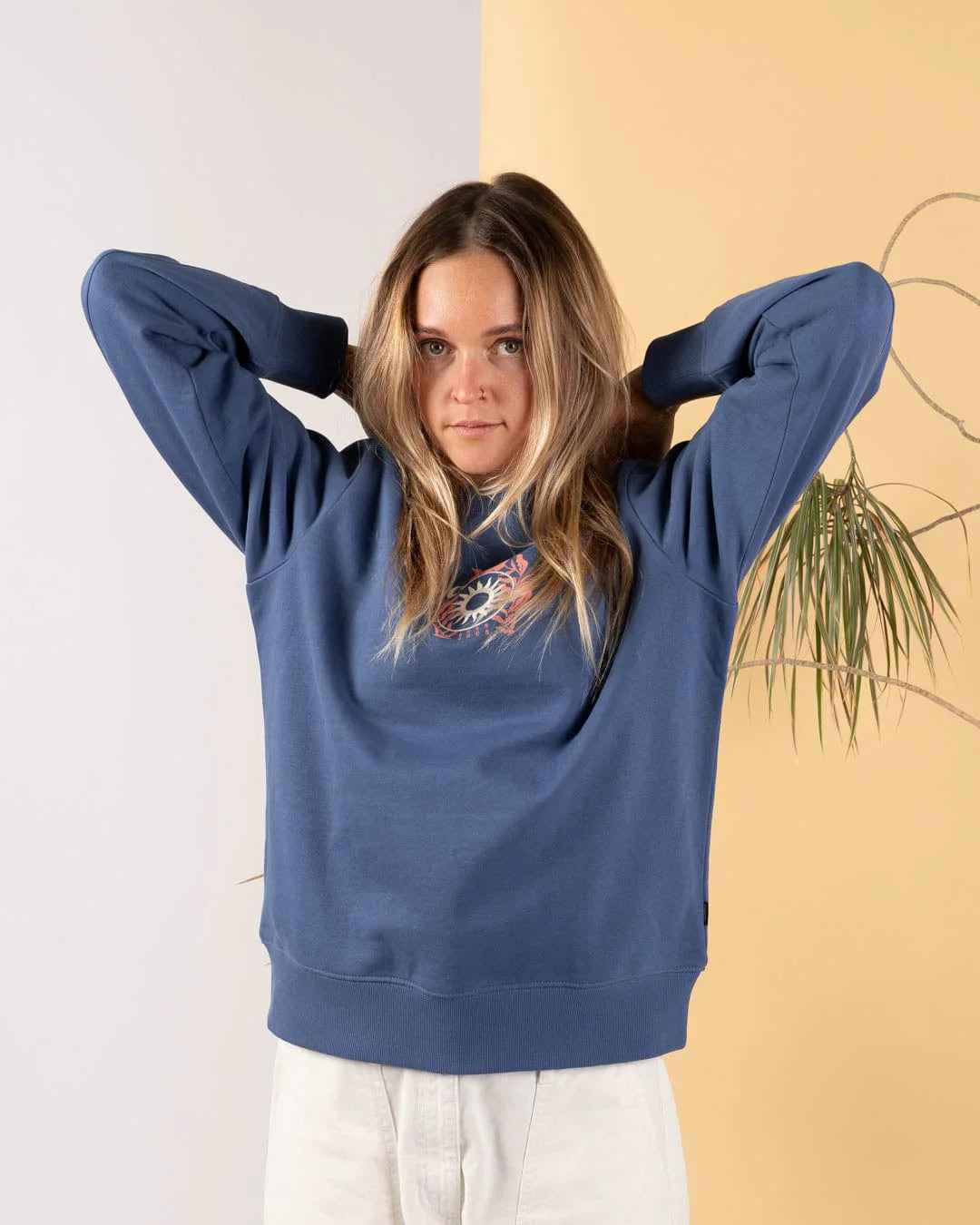 Saltrock Shine - Womens Embroidered Sweatshirt (Blue)