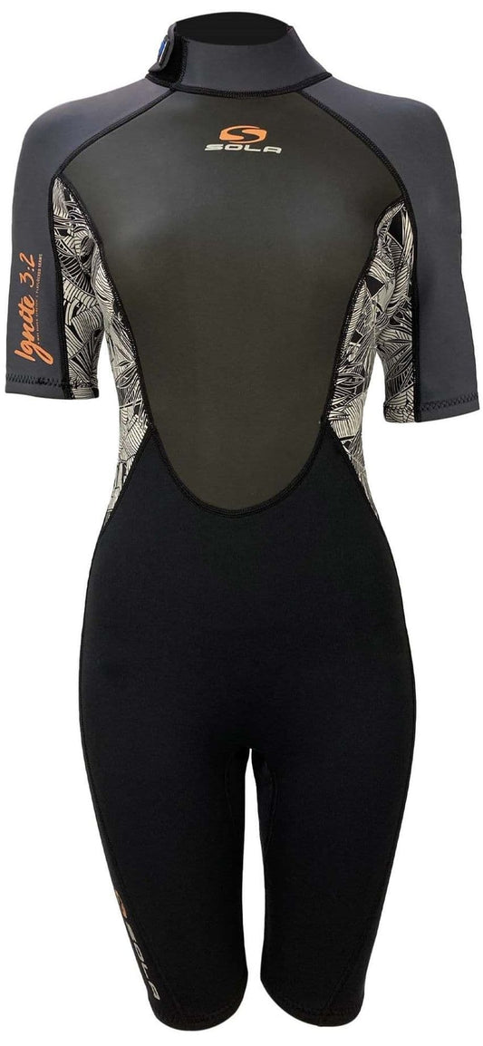 Sola Ignite 3/2mm Shorty Wetsuit (Grey/Floral)