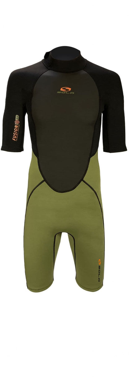 Sola Fusion 3/2mm Shorty Wetsuit (Black/Khaki)